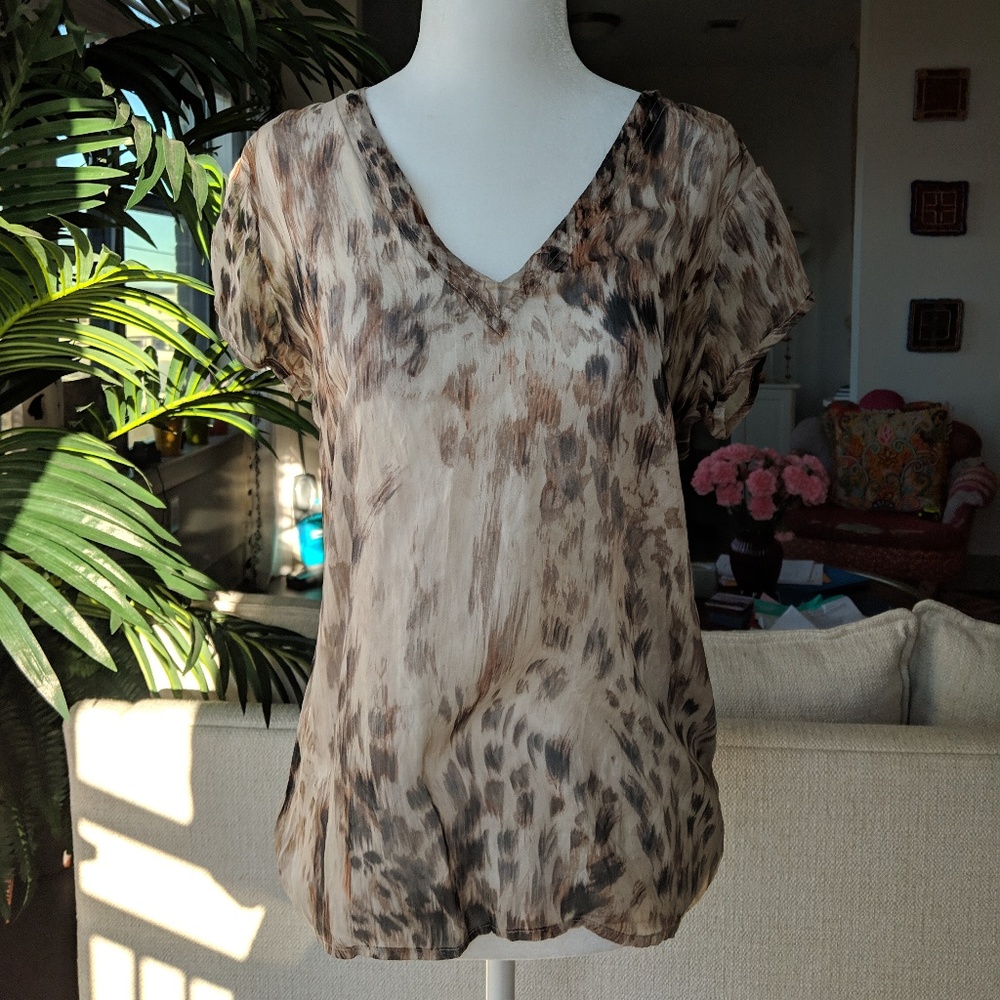 Da-Nang Cheetah Print Silk Blouse